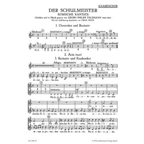Der Schulmeister : Comic Cantata