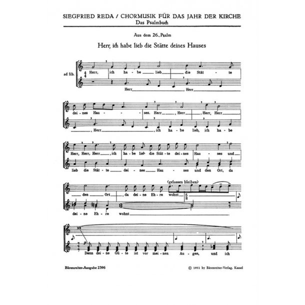Herr, ich habe lieb die Statte -Wer wird wohnen