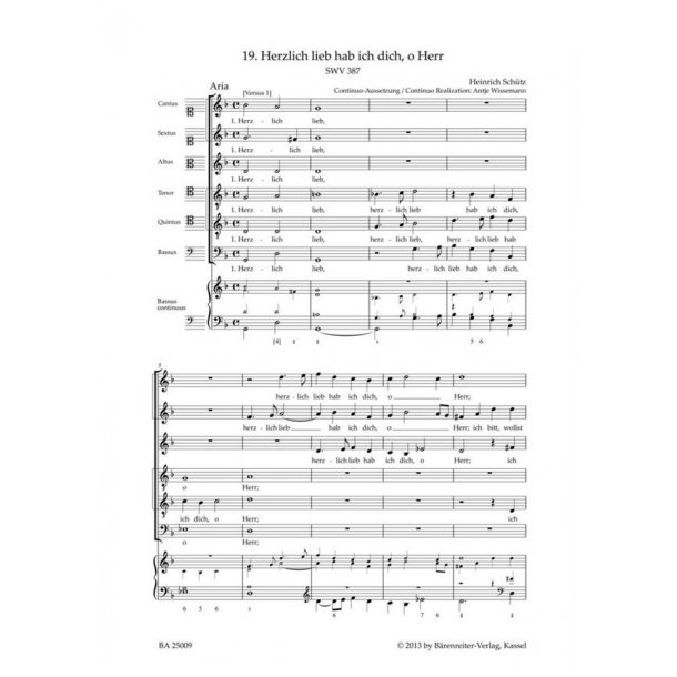 Herzlich lieb hab ich dich, o Herr : SWV 387 Motet No. 19 from Geistliche Chor-Music