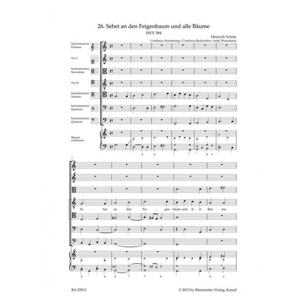 Sehet an den Feigenbaum und alle B&auml;ume : SWV 394 Motet No. 26 from Geistliche Chor-Music