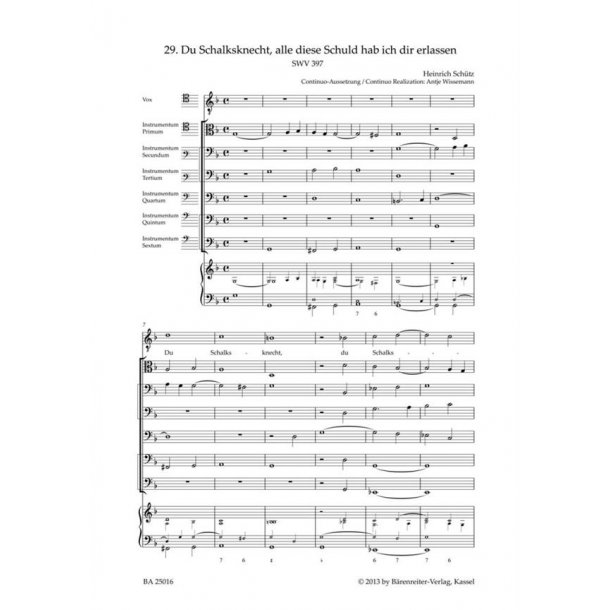 Du Schalksknecht, alle diese Schuld : SWV 397 Motet No. 29 from Geistliche Chor-Music