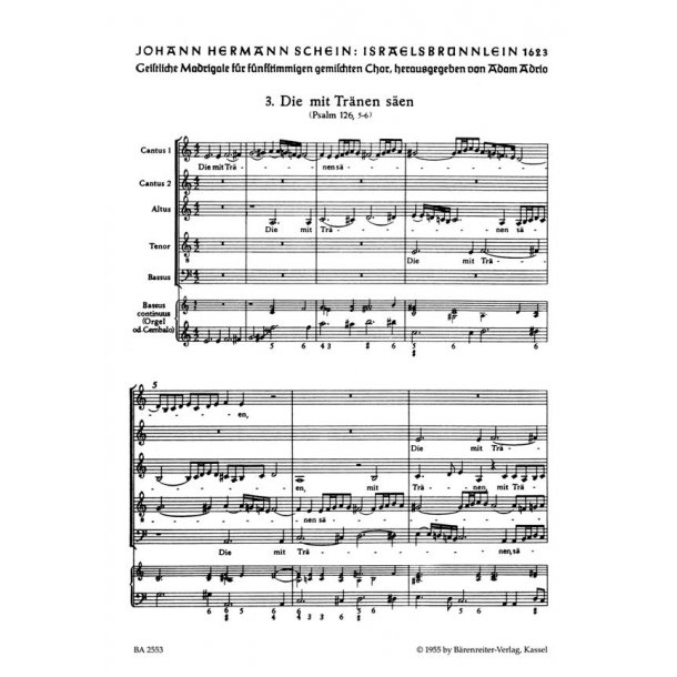 Die mit Tranen saen : Motette Nr. 3 aus Israelsbr&uuml;nnlein