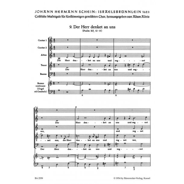 Der Herr denket an uns : Motette Nr. 9 aus Israelsbr&uuml;nnlein