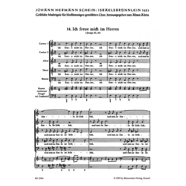 Ich freue mich im Herren : Motette Nr. 14 aus Israelsbr&uuml;nnlein