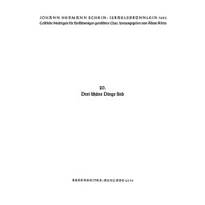 Drei schone Dinge sind : Motette Nr. 20 aus Israelsbrünnlein