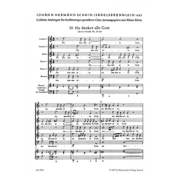 Nun danket alle Gott : Motette Nr. 26 aus 'Israelsbr&uuml;nnlein'