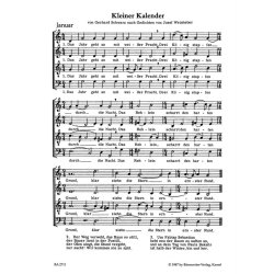 Kleiner Kalender : Chorlieder nach Gedichten von Josef Weinheber