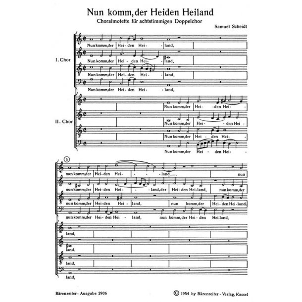 Nun komm, der Heiden Heiland - Scheidt, Samuel