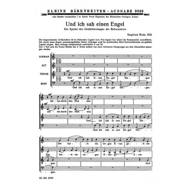 Und ich sah einen Engel : Motette