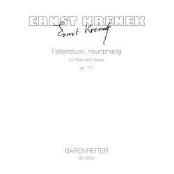 Flute Piece, in nine phases - Krenek, Ernst