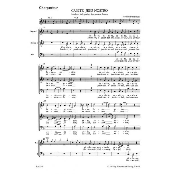 Canite Jesu nostro : Kantate