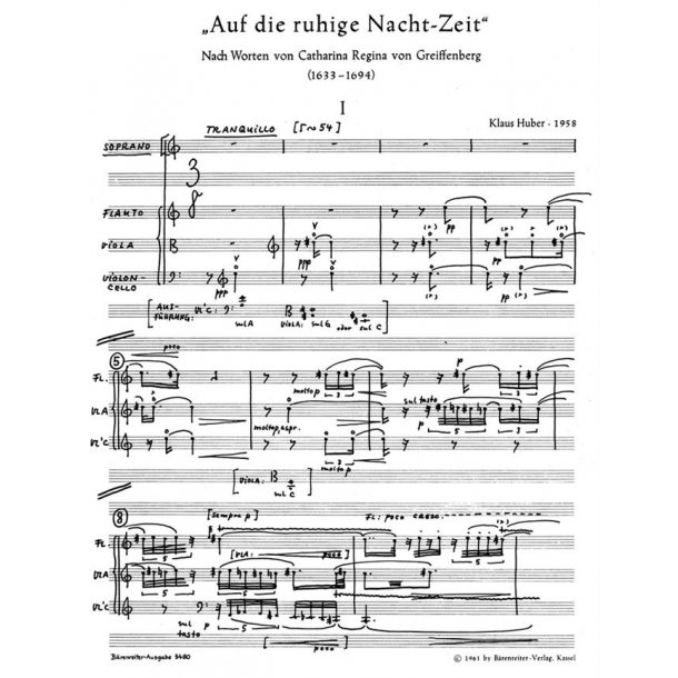 Auf die ruhige Nachtzeit - Huber, Klaus