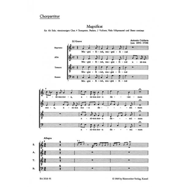 Magnificat C-Dur - Lobgesang der Maria