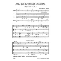 Lamentatio Jeremiae Prophetae : Klagelieder des Jeremias f&uuml;r 4-9stimmigen Chor lateinisch