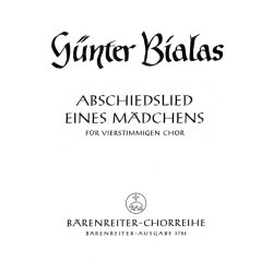 Abschiedslied eines Maedchens : Chorlied auf einen Text aus Gottfried Herders Stimmen der V&ouml;lker