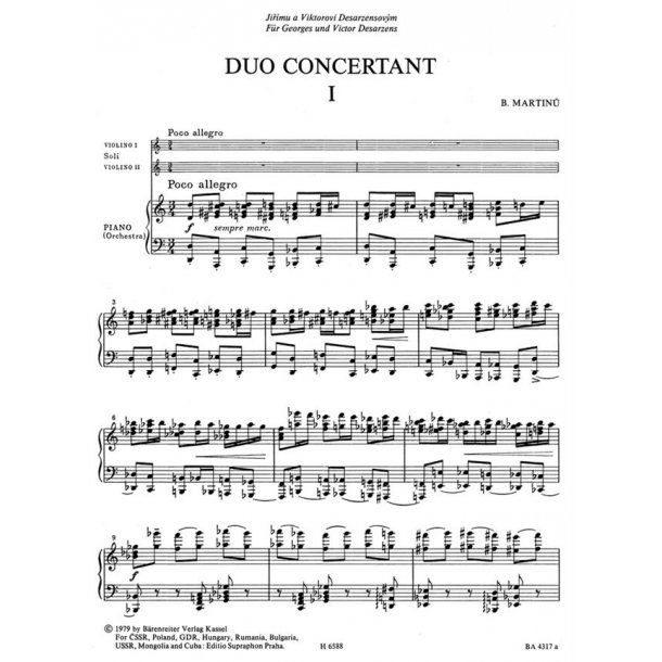 Duo concertant - Martinu, Bohuslav