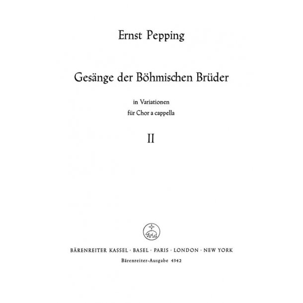 Gesange der Bohmischen Bruder in Variationen, 2 : Neun Liedmotetten