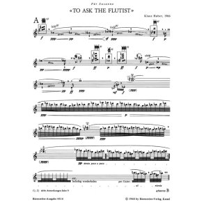 To ask the flutist - Huber, Klaus