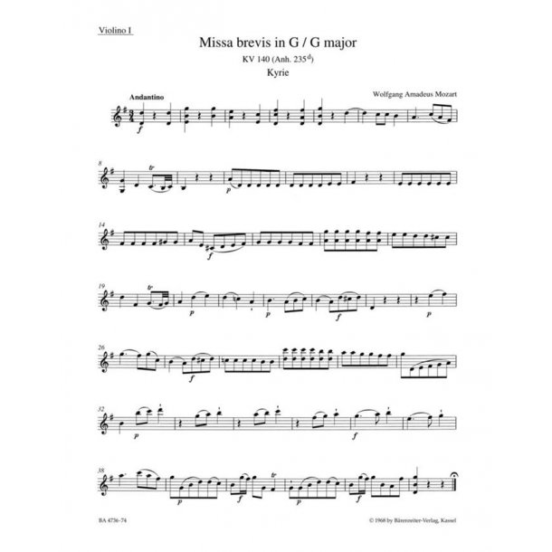 Missa brevis - Mozart, Wolfgang Amadeus