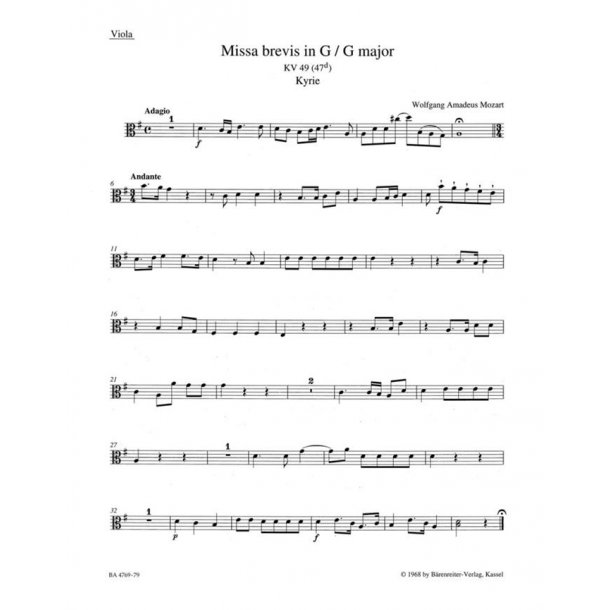 Missa brevis - Mozart, Wolfgang Amadeus