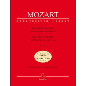 Clarinet Concerto In A K.622 : Transposed version into B-flat major for Bb Clarinet & Piano