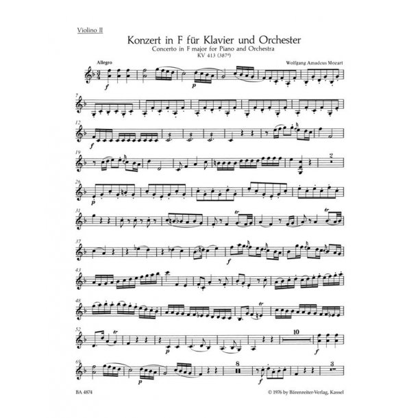Piano Concerto No. 11 in F major K. 413