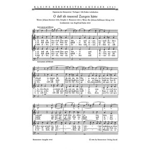 O dass ich tausend Zungen hatte : Liedmotette