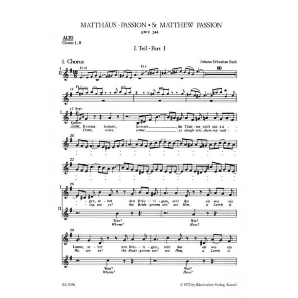 Matthaus-Passion BWV244 : 1. Alto (Choral voice), 2. Alto (Choral voice)
