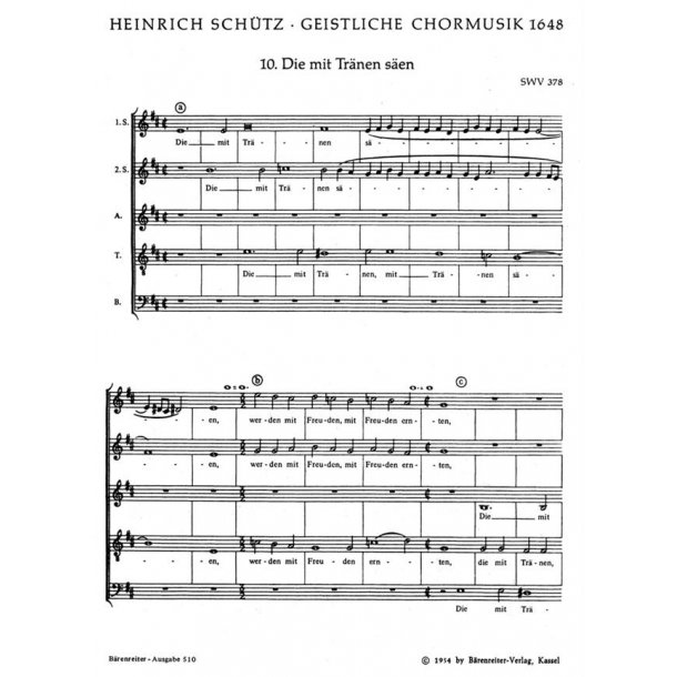 Die mit Tranen saen : Motet no. 10 from Geistliche Chormusik 1648