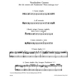 Vierzehn Kanons &uuml;ber die ersten acht Fundamentalnoten der Aria aus den "Goldberg-Variationen" - Bach, Johann Sebastian