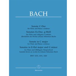 Sonata in C major for Flute and Basso Continuo / Sonatas in E-flat major and G minor for Flute and Obbligato Harpsichord - Bach, Johann Sebastian