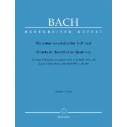 Motets Of Doubtful Authenticity BWV Anh. 159/160