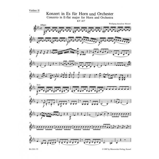 Horn Concerto in E-flat major No. 2 : KV 417