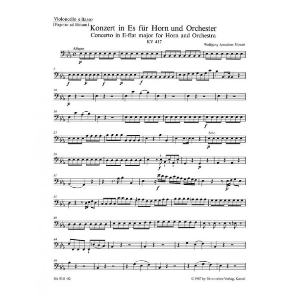 Horn Concerto in E-flat major No. 2 : KV 417