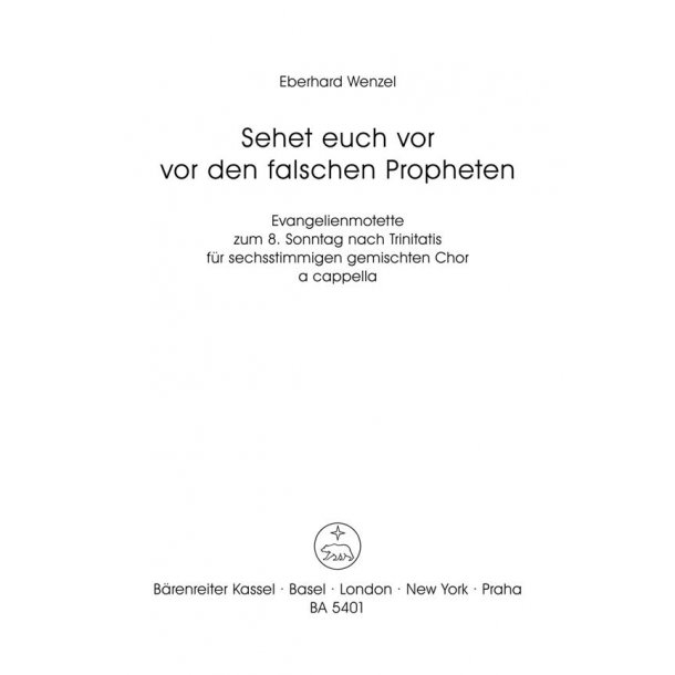 Sehet euch vor vor den falschen Propheten : Evangelienmotette