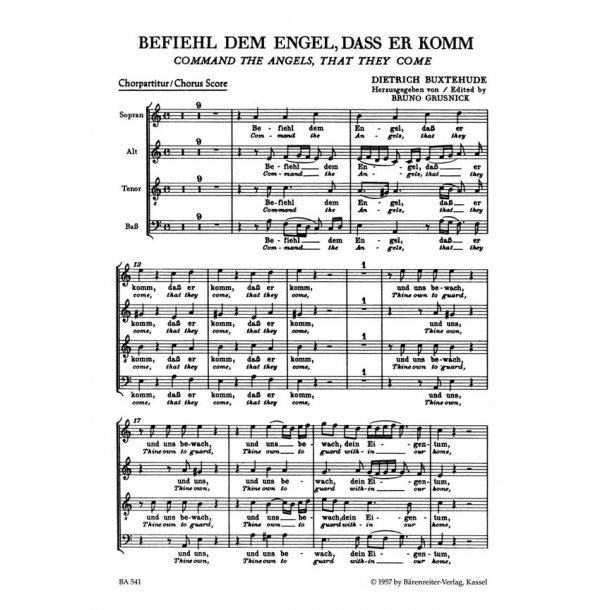Befiehl dem Engel, dass er komm : Choral cantata