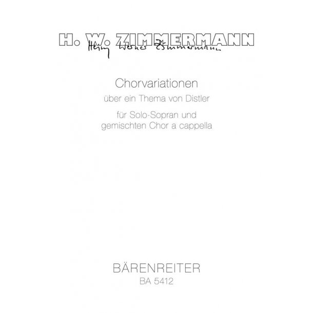 Chorvariationen ueber ein Thema von Hugo Distler