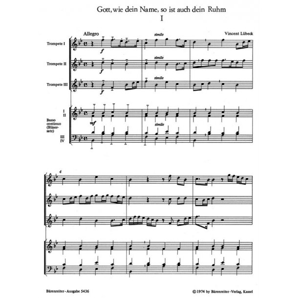 Gott, wie dein Name, so ist auch dein Ruhm - L&uuml;beck, Vincent (Senior)
