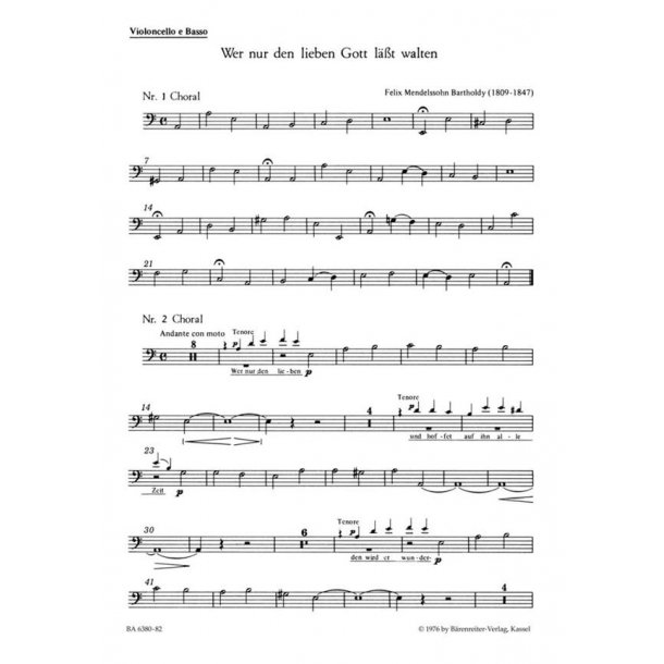Wer nur den lieben Gott l&auml;&szlig;t walten - Mendelssohn Bartholdy, Felix