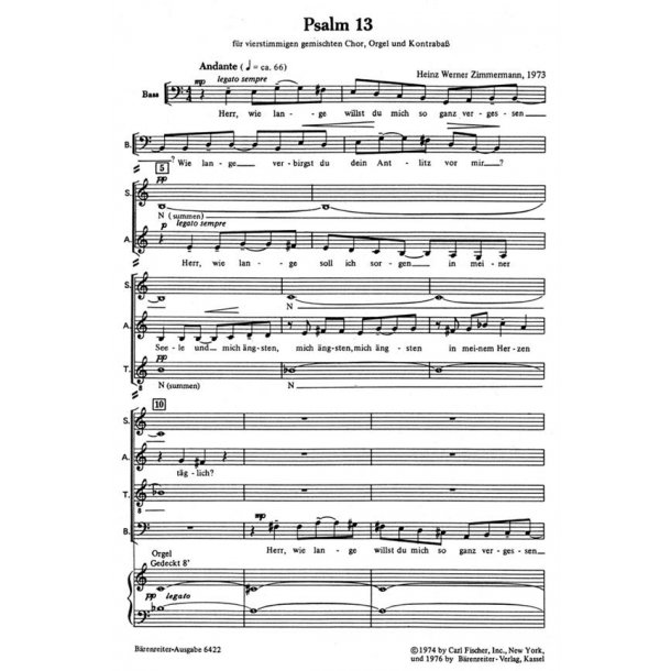 Herr, wie lange willst du mich so ganz vergessen : Psalm 13