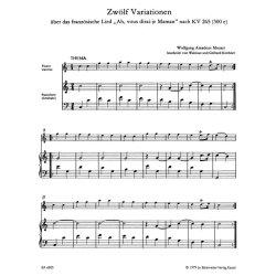 Twelve Variations on the French Song "Ah, vous dirai-je Maman" based on K. 265 (300e) - Mozart, Wolfgang Amadeus