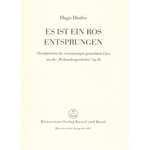 Es ist ein Ros entsprungen : Chorale partita on the Weihnachtsgeschichte Christmas Story
