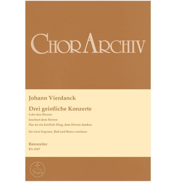 3 Geistliche Konzerte f&uuml; Solostimmen/Chor und BC