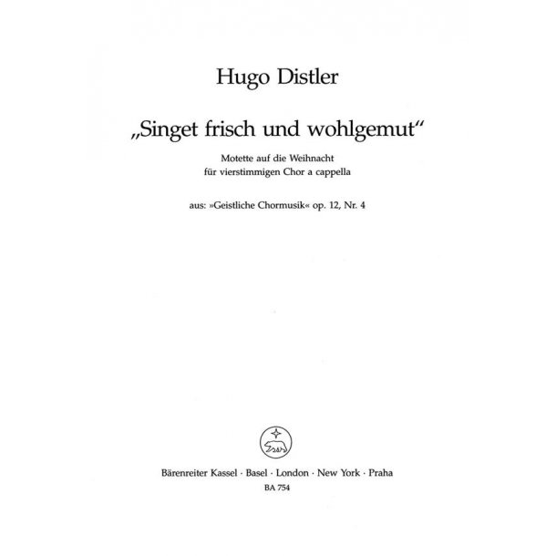 Singet frisch und wohlgemut : Motet for Christmas