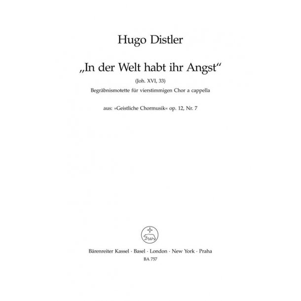 In der Welt habt ihr Angst Op.12/7