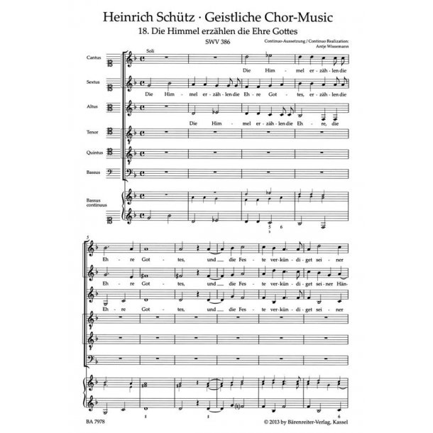 Die Himmel Erzahlen Die Ehre Gottes SWV 386
