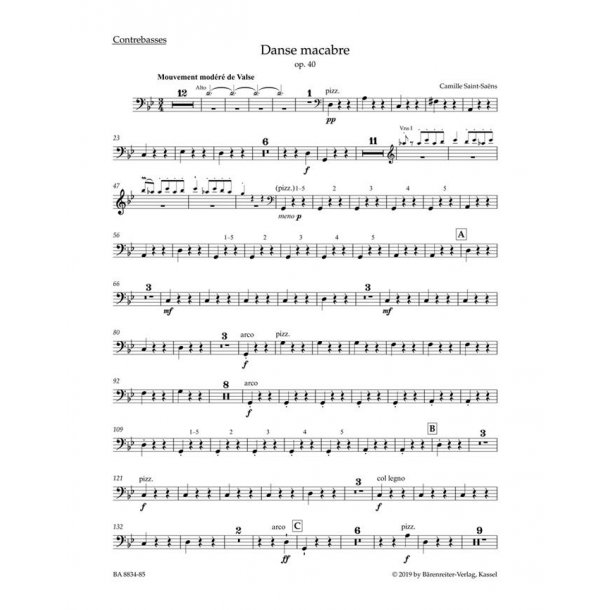 Danse macabre Op. 40 -Double bass : Symphonic poem after a poem by Henri Cazalis