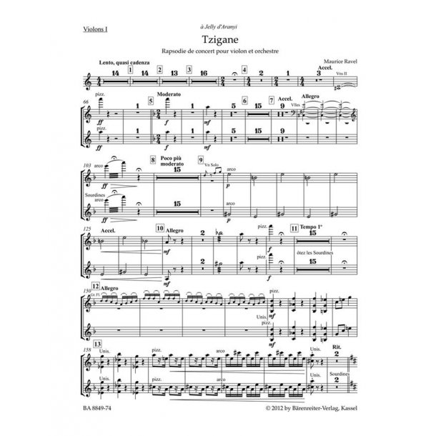 Tzigane : Concert rhapsody for violin and piano