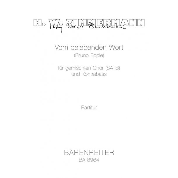 Vom belebenden Wort -Motet for SATB & double bass : Motet for mixed choir (SATB) and double bass