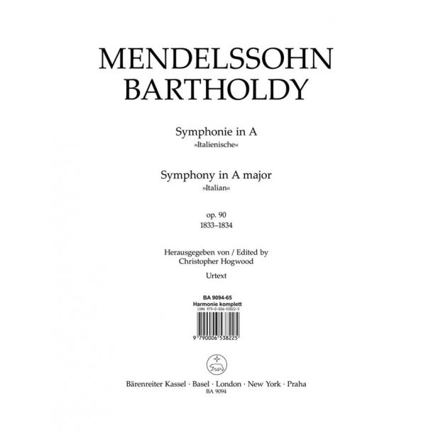 Symphony - Mendelssohn Bartholdy, Felix